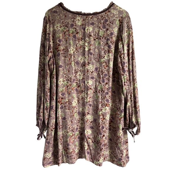 Mossimo Supply Co Women’s Size XXL Antique Floral Tunic Dress with Velvet‎ Trim - Picture 5 of 7